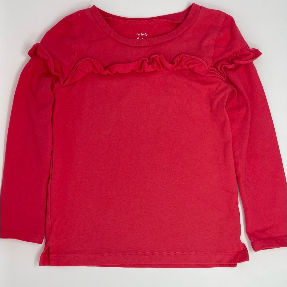 CARTER’S: Long-Sleeve Top with Ruffle, Size 6/6X